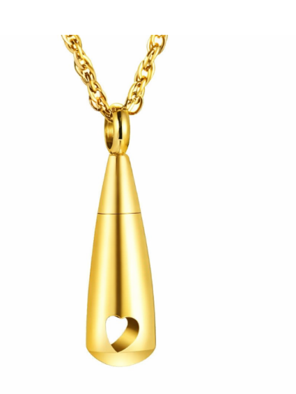 Silver or Gold Heart Cylinder